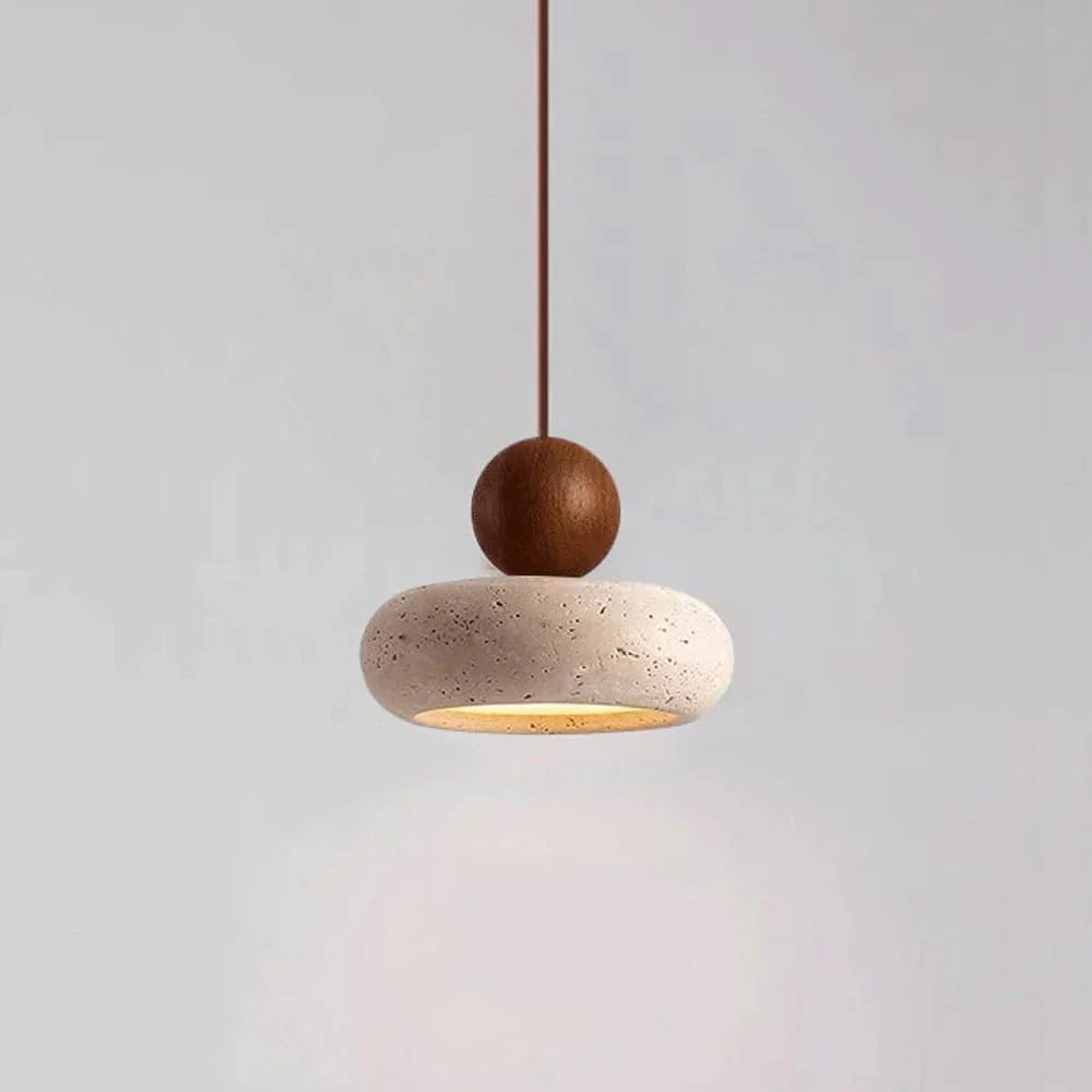 Suspension Alvione Bauhaus en travertin naturel | Luxe minimaliste