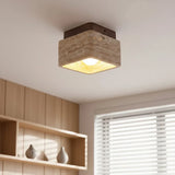 Anisa Modern Square Travertine Ceiling Light - Natural Stone Flush Mount