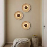 Applique Murale Ronde en Travertin Caedralis Wabi-Sabi | Applique en Pierre Naturelle