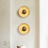Applique Murale Ronde en Travertin Caedralis Wabi-Sabi | Applique en Pierre Naturelle