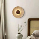 Applique Murale Ronde en Travertin Caedralis Wabi-Sabi | Applique en Pierre Naturelle