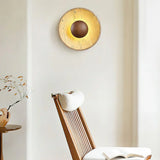 Applique Murale Ronde en Travertin Caedralis Wabi-Sabi | Applique en Pierre Naturelle