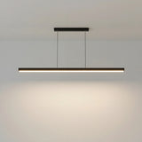Caputo Linear LED Pendant Light - Minimalist Walnut Wood Dining Lamp