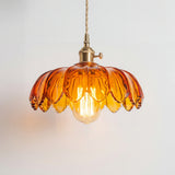 Dorian Vintage Tulip Glass Pendant Light | Floral Petal Hanging Lamp