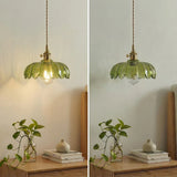 Dorian Vintage Tulip Glass Pendant Light | Floral Petal Hanging Lamp