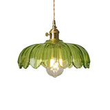 Dorian Vintage Tulip Glass Pendant Light | Floral Petal Hanging Lamp