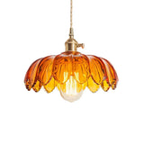 Dorian Vintage Tulip Glass Pendant Light | Floral Petal Hanging Lamp