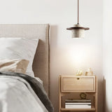 Elindra Nordic Travertine Stone Pendant Light | Natural Stone & Walnut