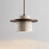 Elindra Nordic Travertine Stone Pendant Light | Natural Stone & Walnut