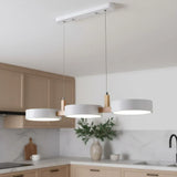 Elvra Modern Macaron 3-Head Pendant Light - Wood & Metal Nordic Style