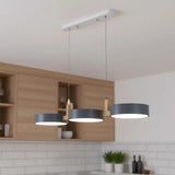 Elvra Modern Macaron 3-Head Pendant Light - Wood & Metal Nordic Style