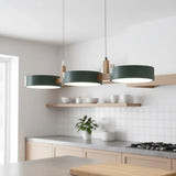 Elvra Modern Macaron 3-Head Pendant Light - Wood & Metal Nordic Style