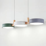 Elvra Modern Macaron 3-Head Pendant Light - Wood & Metal Nordic Style