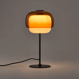 Elvrynor Nordische Bunte Glas-Tischlampe | Moderne Art Deco Nachttischleuchte