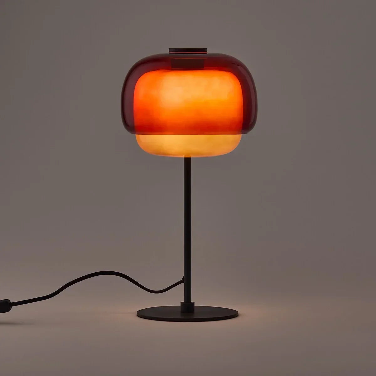 Elvrynor Nordische Bunte Glas-Tischlampe | Moderne Art Deco Nachttischleuchte