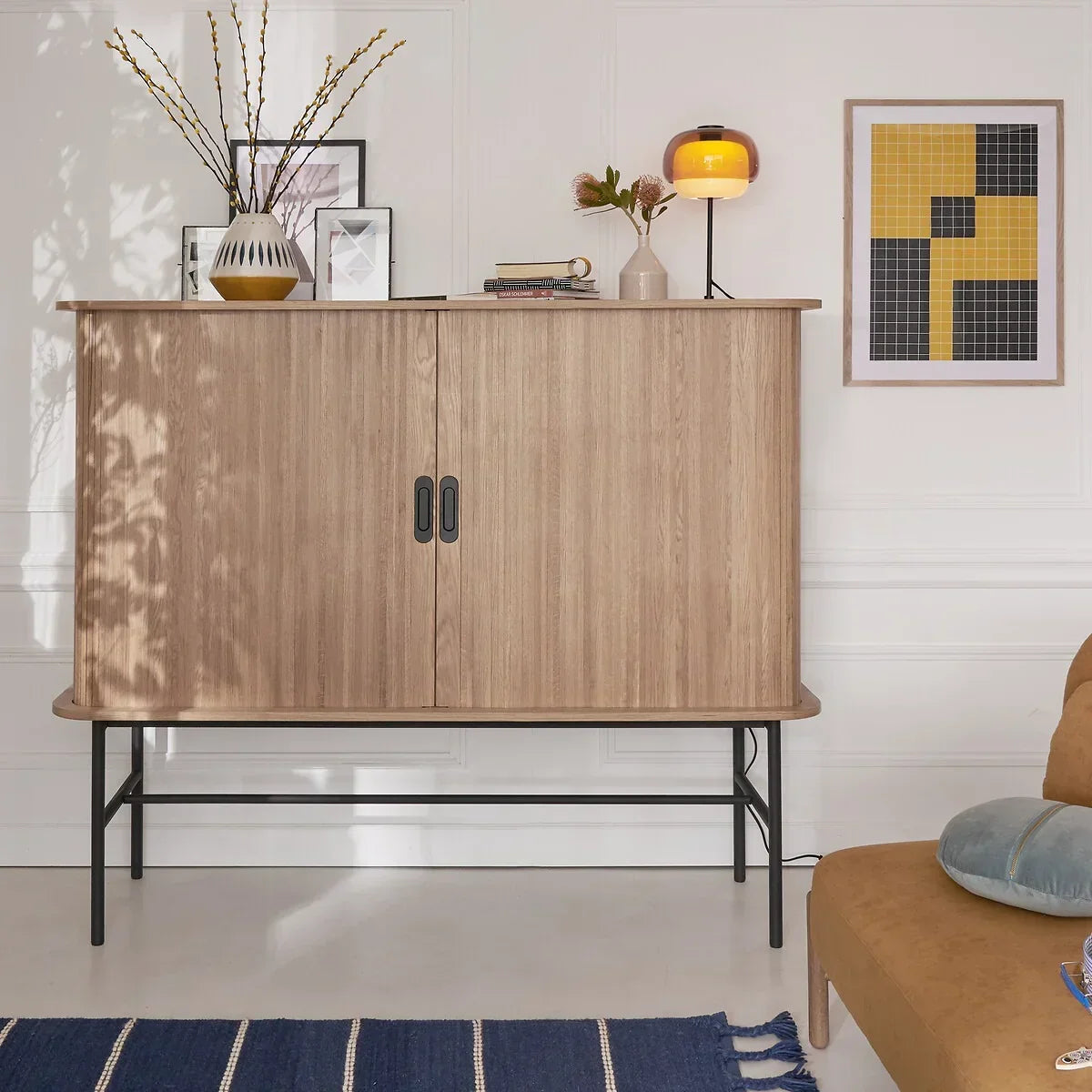 Elvrynor Nordische Bunte Glas-Tischlampe | Moderne Art Deco Nachttischleuchte