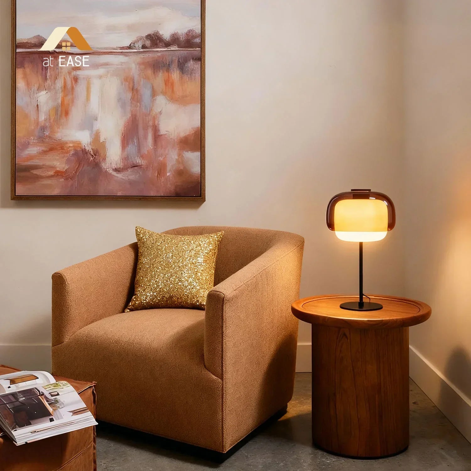 Elvrynor Nordische Bunte Glas-Tischlampe | Moderne Art Deco Nachttischleuchte