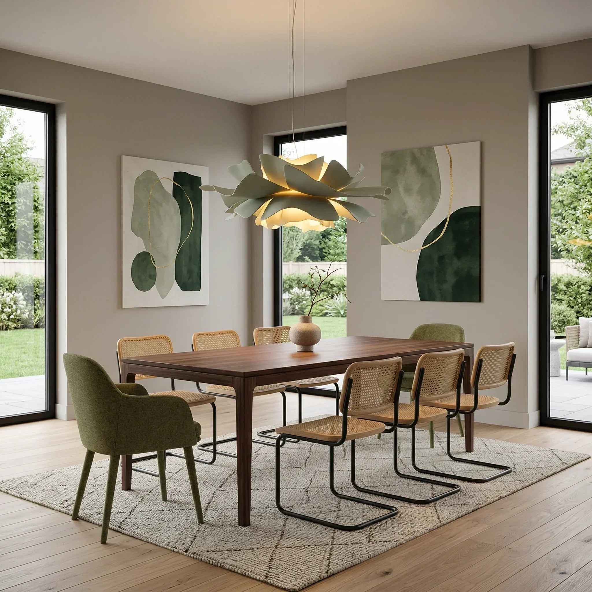 Nordic Lotus Flower Pendant Light - Modern Elegant Floral Chandelier