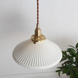 Suspension en céramique plissée Hecate | Design scandinave moderne