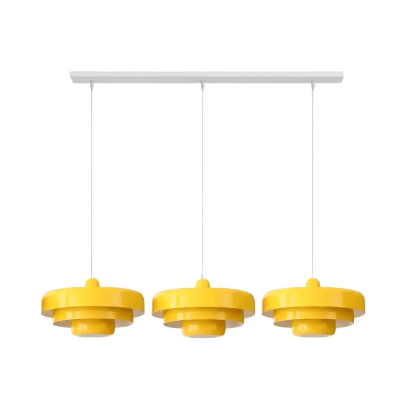 Hind Bauhaus Triple Layer Disc Pendant Light - Modern Macaron Design