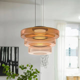 Jonas Nordic Glass Pendant Light - Modern 3-Layer Disc Chandelier