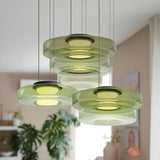 Jonas Nordic Glass Pendant Light - Modern 3-Layer Disc Chandelier