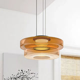 Jonas Nordic Glass Pendant Light - Modern 3-Layer Disc Chandelier