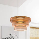 Jonas Nordic Glass Pendant Light - Modern 3-Layer Disc Chandelier