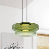 Jonas Nordic Glass Pendant Light - Modern 3-Layer Disc Chandelier