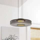 Jonas Nordic Glass Pendant Light - Modern 3-Layer Disc Chandelier
