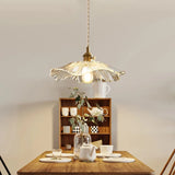 Dennehy Lotus Retro Glass Pendant Light - Vintage Mid-Century Floral Lamp