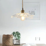 Dennehy Lotus Retro Glass Pendant Light - Vintage Mid-Century Floral Lamp