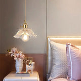 Dennehy Lotus Retro Glass Pendant Light - Vintage Mid-Century Floral Lamp