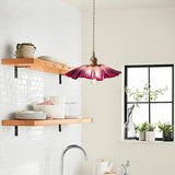 Dennehy Lotus Retro Glass Pendant Light - Vintage Mid-Century Floral Lamp