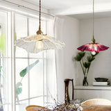 Dennehy Lotus Retro Glass Pendant Light - Vintage Mid-Century Floral Lamp