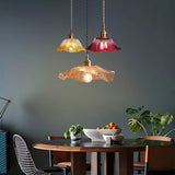 Dennehy Lotus Retro Glass Pendant Light - Vintage Mid-Century Floral Lamp