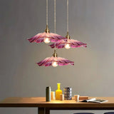Dennehy Lotus Retro Glass Pendant Light - Vintage Mid-Century Floral Lamp