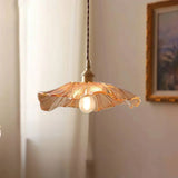 Dennehy Lotus Retro Glass Pendant Light - Vintage Mid-Century Floral Lamp