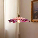 Dennehy Lotus Retro Glass Pendant Light - Vintage Mid-Century Floral Lamp