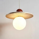 Lysira Skandinavien Travertin Scheiben-Pendelleuchte | Minimalistische Steinlampe
