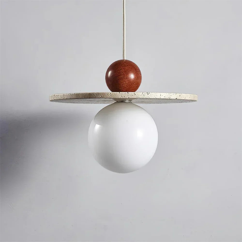 Lysira Skandinavien Travertin Scheiben-Pendelleuchte | Minimalistische Steinlampe