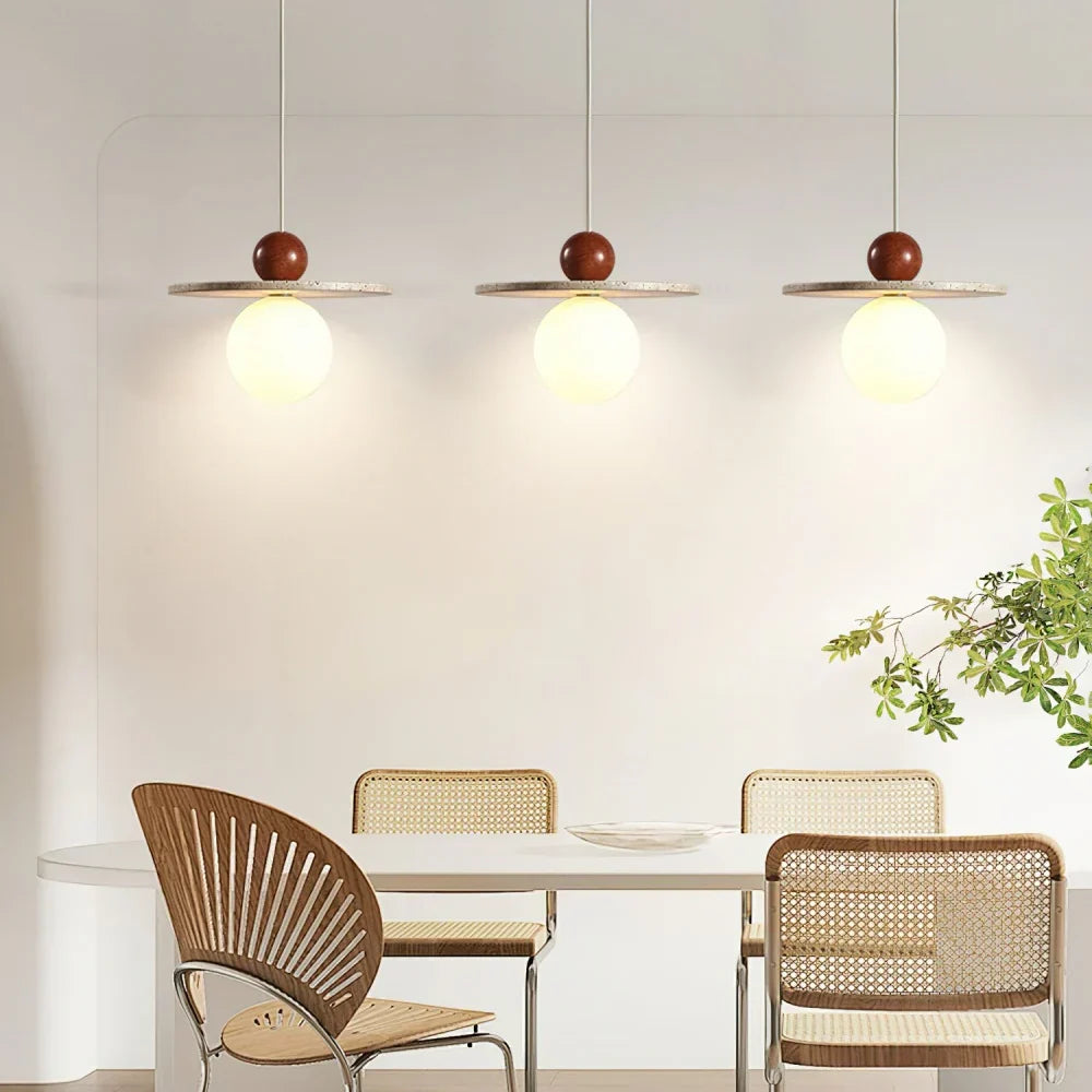Suspension Lysira Scandinavia en travertin | Lampe en pierre minimaliste