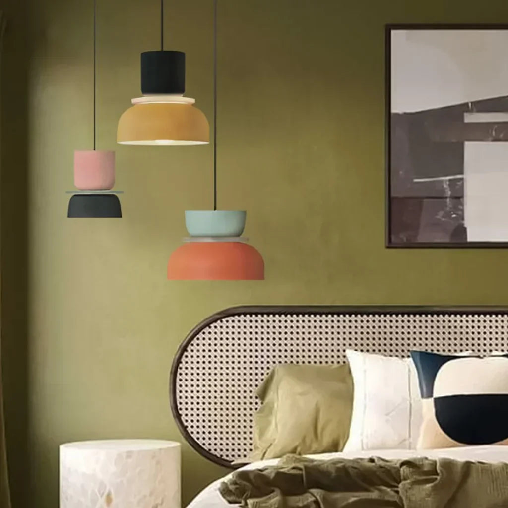 Lucie Nordic Color Block Pendant Light - Modern Minimalist Hanging Lamp