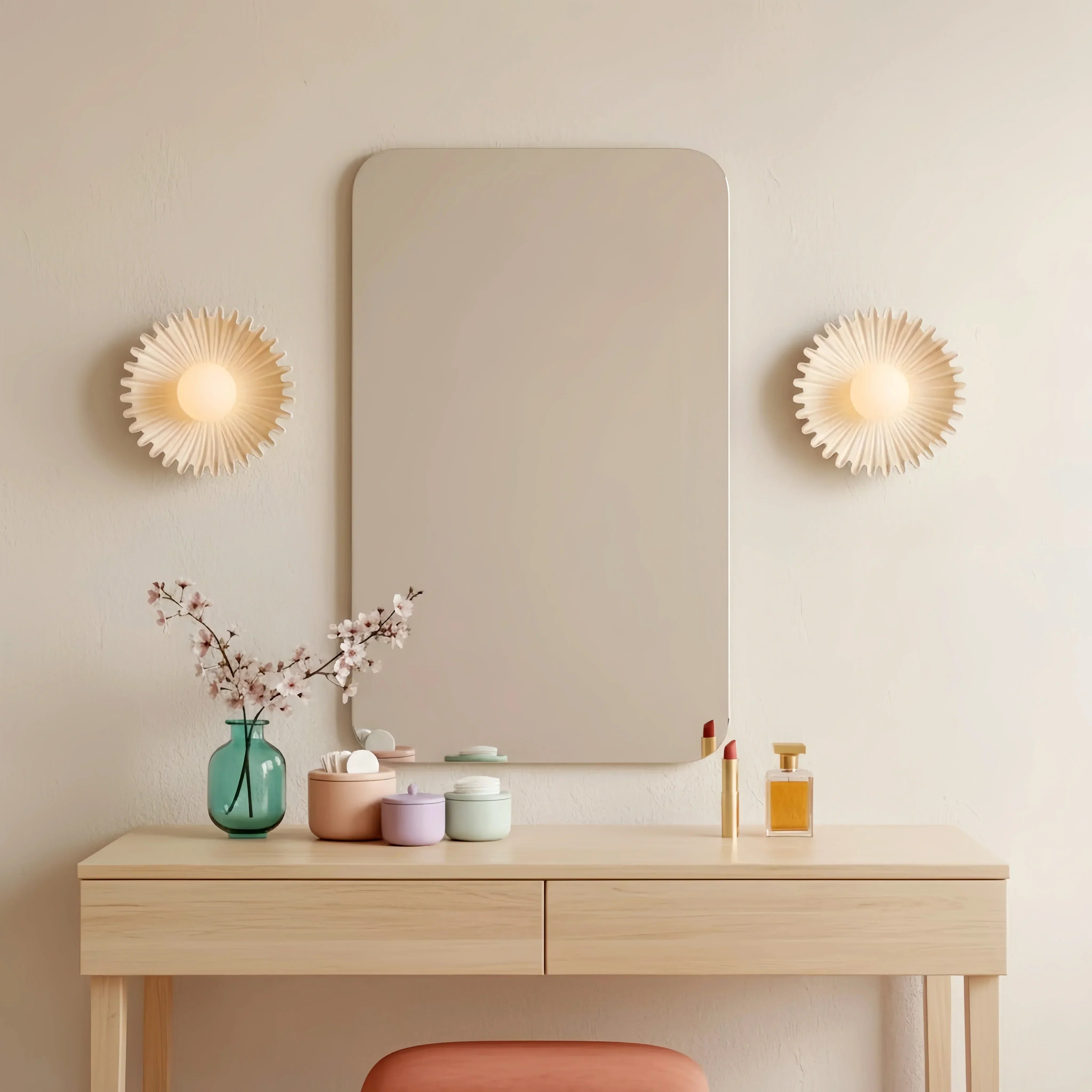 Marenys Modern Ceramic Flower Wall Light | Nordic Wabi-Sabi Sconce