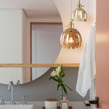 Suspension Marlee petite fleur en verre | Lustre élégant en verre floral