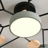 Murray Macaron LED Molecular Ceiling Light - Modern Wood & Metal Design