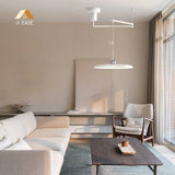 Orion Adjustable Swing Arm Acrylic Disc Pendant Light | Modern Minimalist