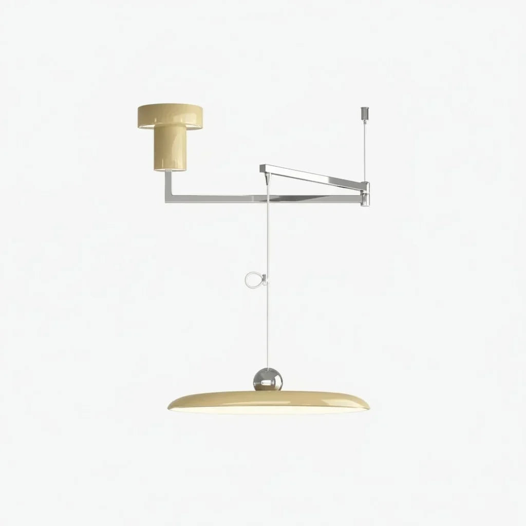 Orion Adjustable Swing Arm Acrylic Disc Pendant Light | Modern Minimalist