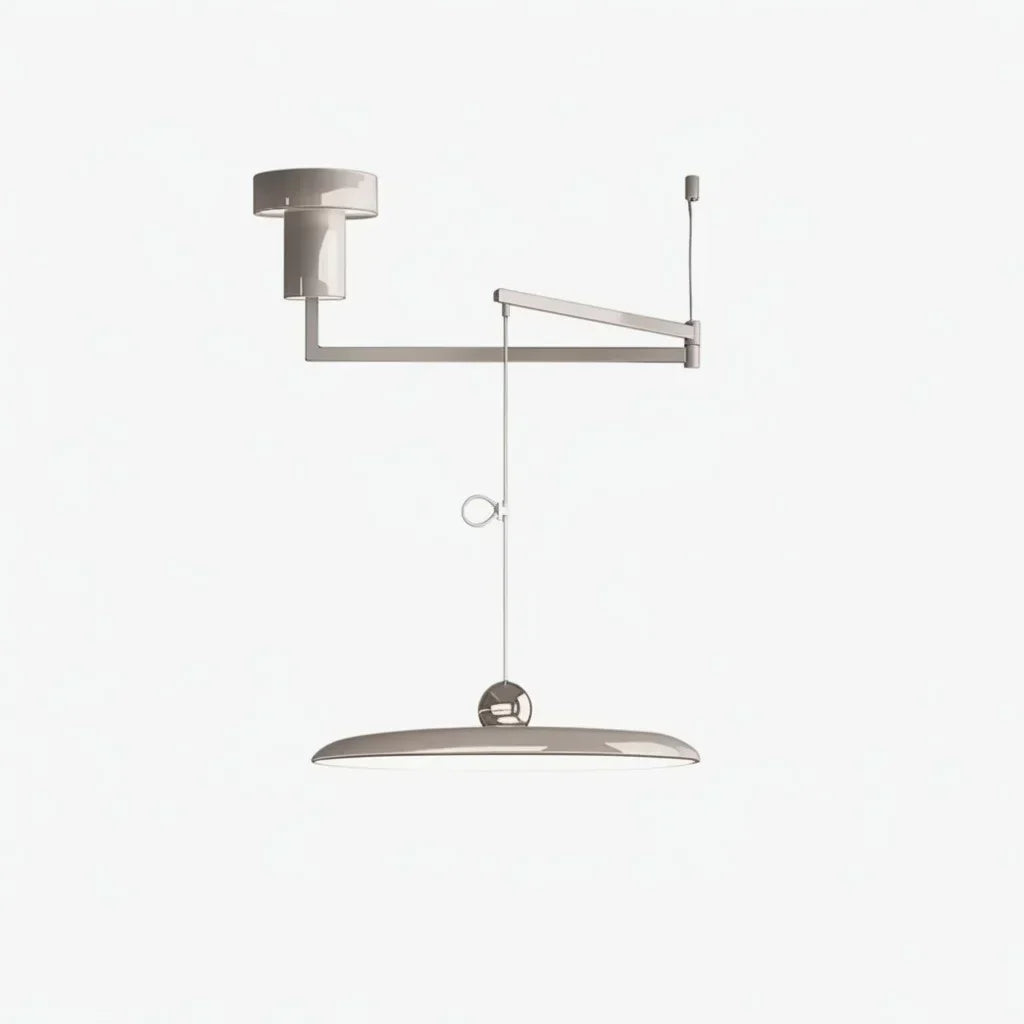 Orion Adjustable Swing Arm Acrylic Disc Pendant Light | Modern Minimalist