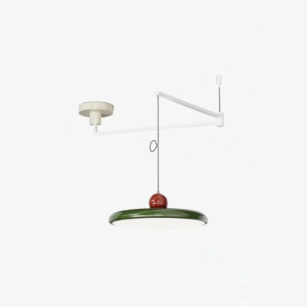 Orion Adjustable Swing Arm Acrylic Disc Pendant Light | Modern Minimalist